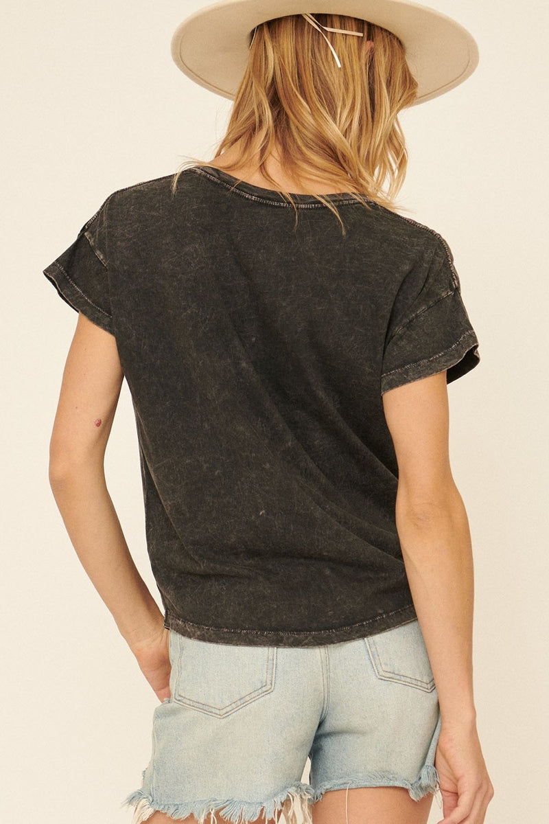 Take it easy graphic tee in charcoal