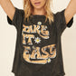 Take it easy graphic tee in charcoal