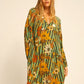 Fiore maxi dress in sunflower stripe moss green