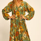 Fiore maxi dress in sunflower stripe moss green