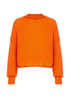 Galen roll neck cropped turtleneck sweater in tangerine