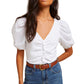 Giada gathered tee in optic white