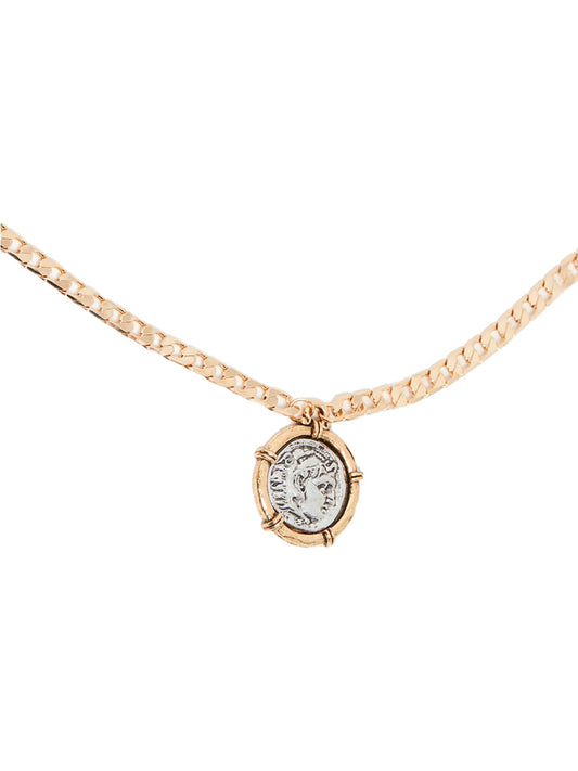 Gold ella coin pendant necklace