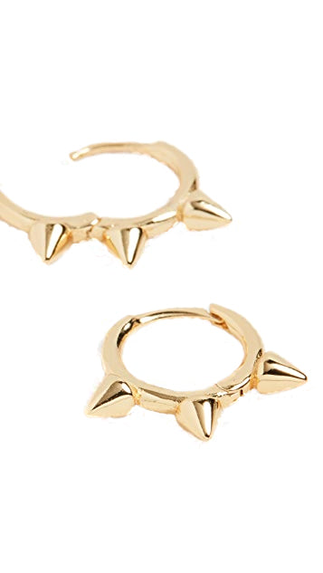 Gold revolver huggie earrings