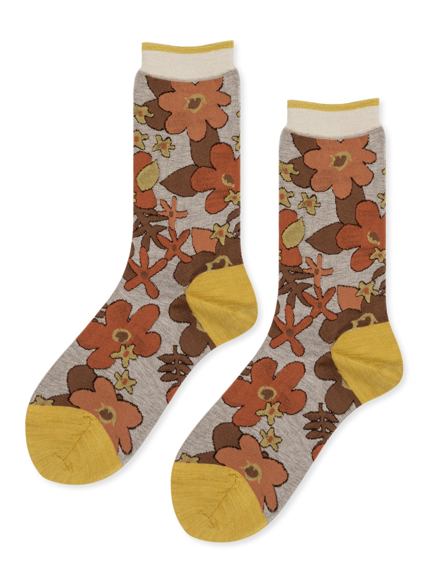 Tam crew socks in '70s retro floral