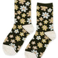 Hippy dippy flower crew socks in olive