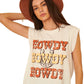 Western howdy cutoff graphic tee in cream