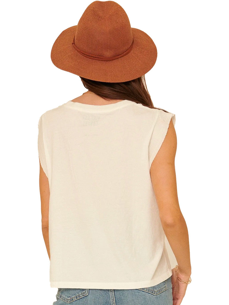 Western howdy cutoff graphic tee in cream