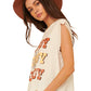 Western howdy cutoff graphic tee in cream