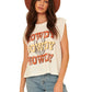 Western howdy cutoff graphic tee in cream