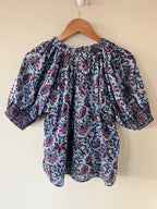 Daphney blouse in dehli block print