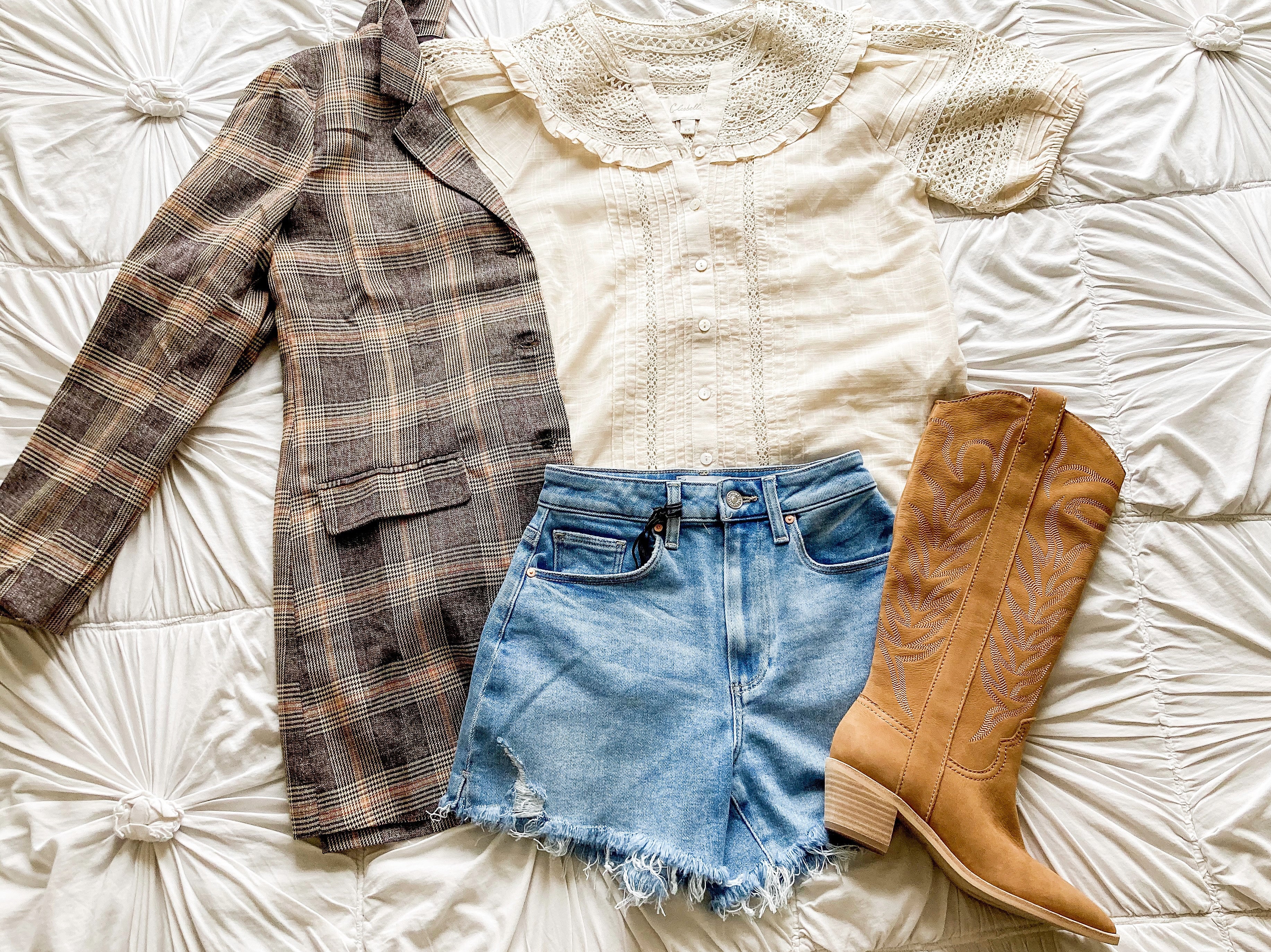 Plaid for you blazer in brown