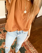 Trina cut off muscle tee in spicy brown