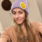 Smiley beanie in purple