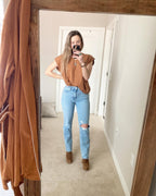 Trina cut off muscle tee in spicy brown