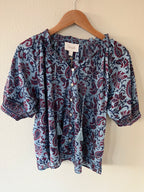 Daphney blouse in dehli block print