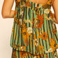 Jasmine top in sunflower stripe moss green