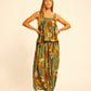 Jasmine top in sunflower stripe moss green