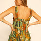 Jasmine top in sunflower stripe moss green