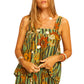 Jasmine top in sunflower stripe moss green