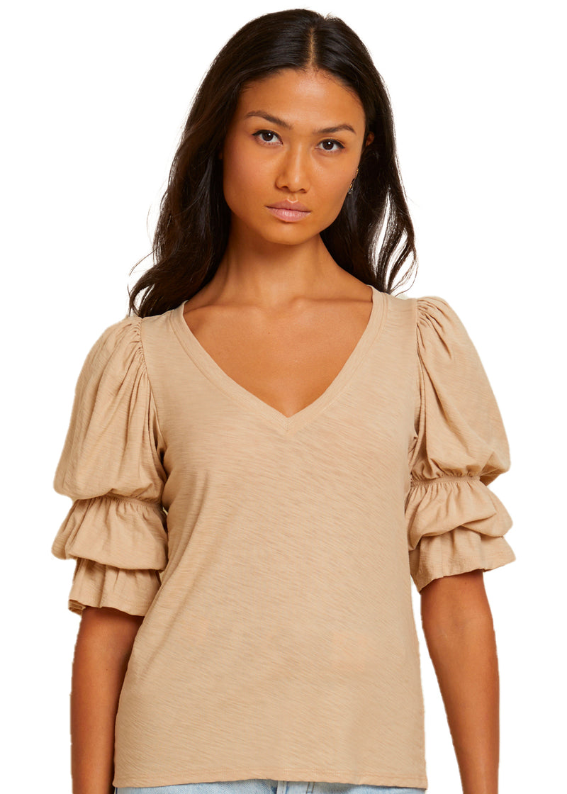 Katana romantic sleeve tee in toasted marshmallow