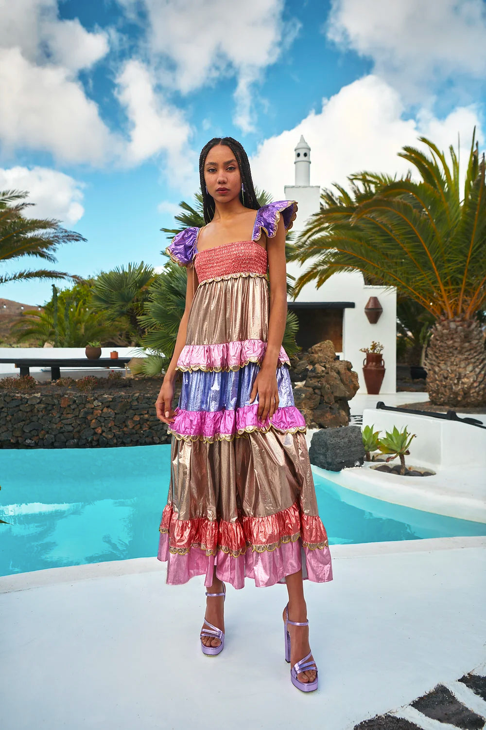 Ladimar dress in metallic