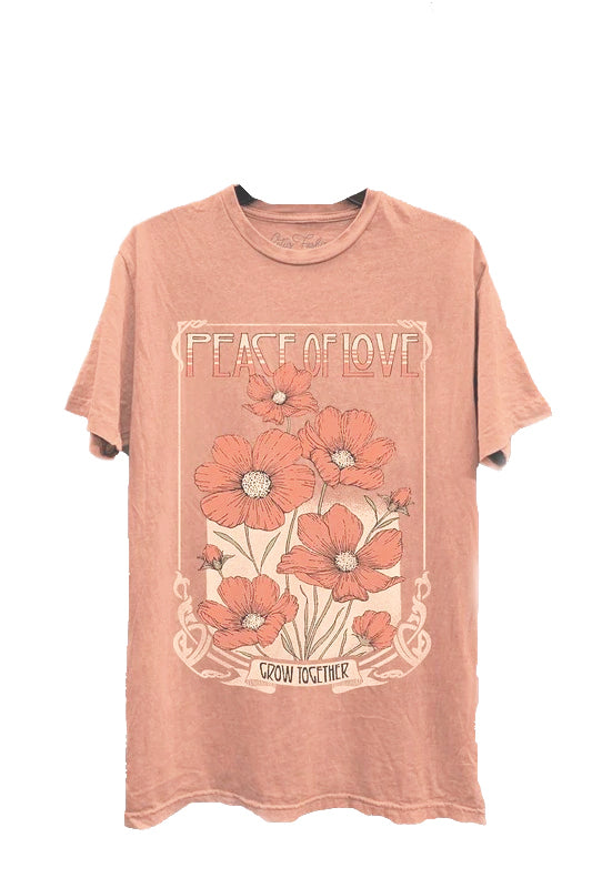 Flora peace of love boyfriend tee in pink