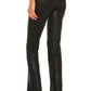 Lou lou high rise flare in black fog luxe coated