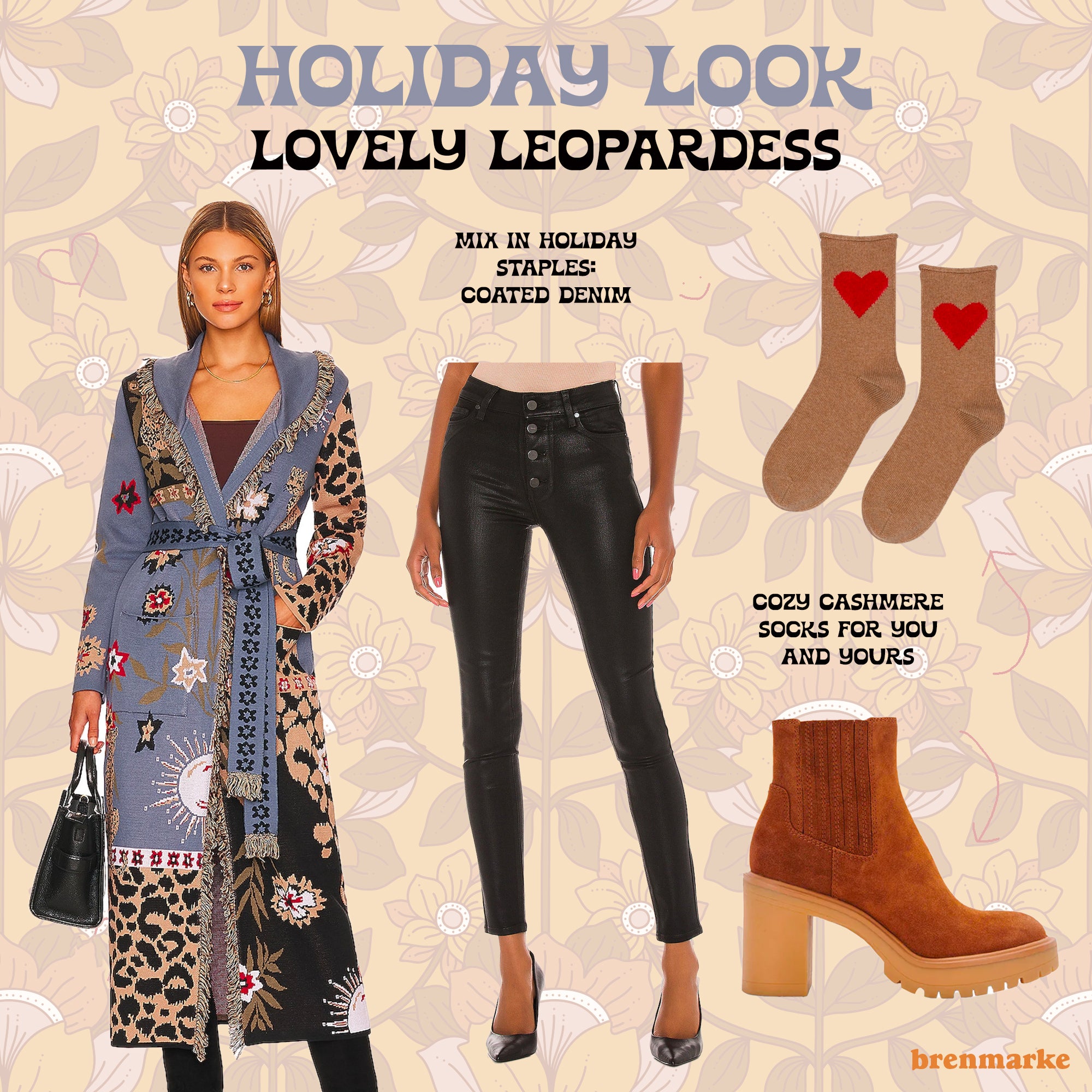 Enchanted leopard jacquard duster in navy / black