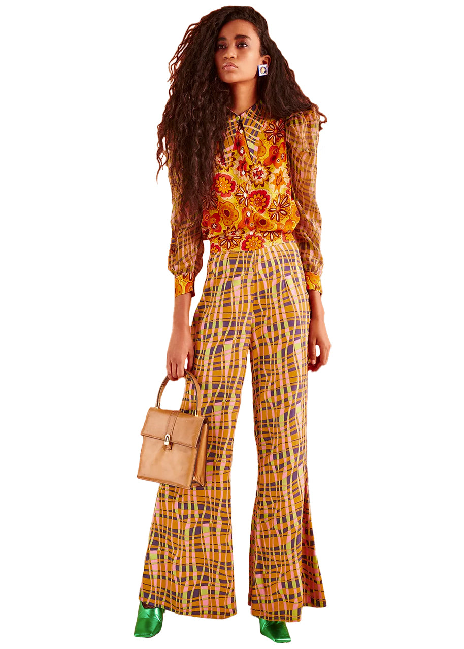Makalu trousers in plaid multi