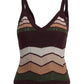 Chevron cashmere open-stitch cami in coffee