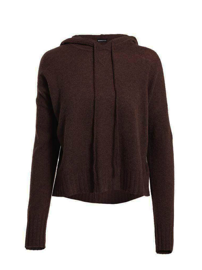 Cashmere oversized hoodie in coffee