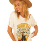 Nashville music city destructed graphic tee in cream