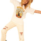 Nashville music city destructed graphic tee in cream