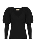 Emilia long sleeve tee in black