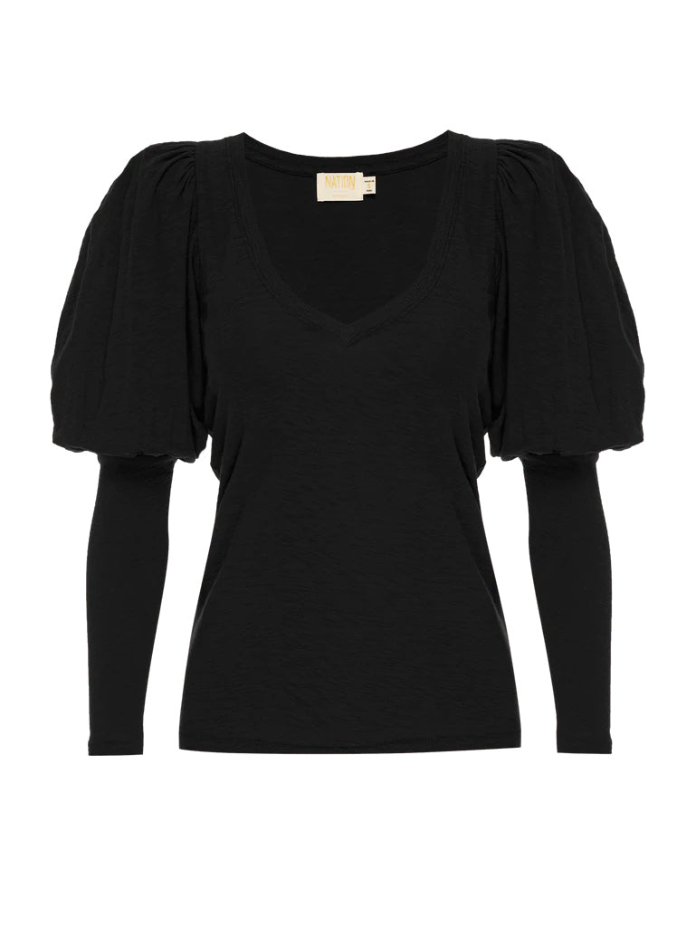 Emilia long sleeve tee in black