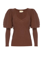Emilia long sleeve tee in black cherry