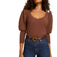 Emilia long sleeve tee in black cherry