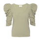 Julietta ruched sleeve tee in safari