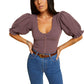 Laila snap corset tee in frozen grape