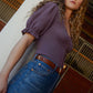 Laila snap corset tee in frozen grape