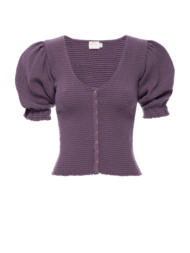 Laila snap corset tee in frozen grape