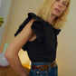 Para boxy tee in jet black