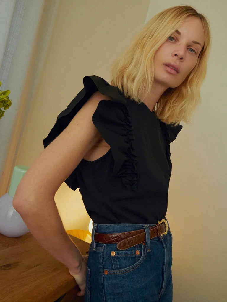 Para boxy tee in jet black