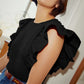 Para boxy tee in jet black