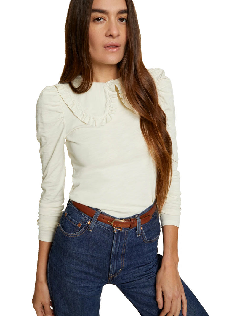 Patsy tee with peter pan collar in off white