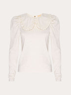 Patsy tee with peter pan collar in off white