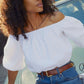 Sonali bubble hem top in white