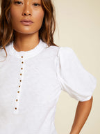 Veronique girly henley in white