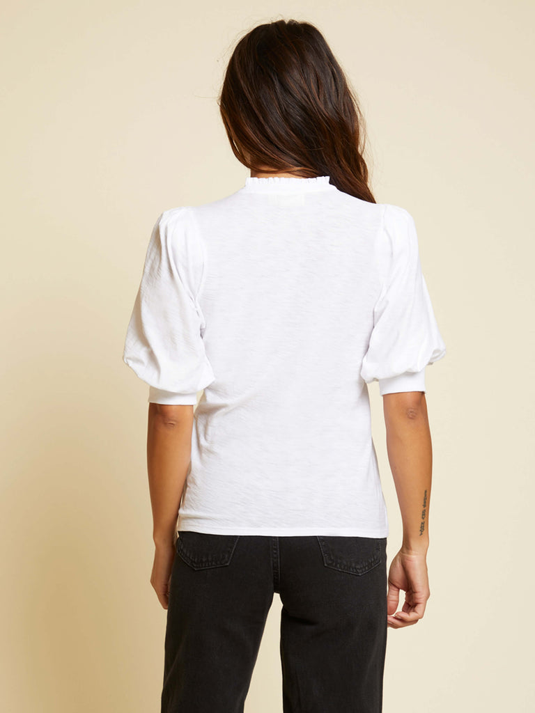 Veronique girly henley in white